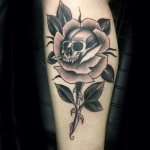 black rose of death, tattoo, traditional, Iron tiger, Columbia MO, Gabe Garcia