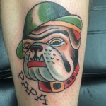 Devil dog, traditional, tattoo, marine corps, bulldog, Iron Tiger, Gabe Garcia Columbia MO