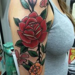 Traditional, Rose, Flower, Tattoo, Iron tiger, Columbia MO, Gabe Garcia