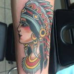 Native American Girl Tattoo, Native American Name Tattoo, Indian girl Tattoo For Men, Mens indian Tattoo, indian girl Tattoo For woman, native american girl Tattoo, Small Mens Tattoo, indian girl Tattoo, Traditional, native american, indian, Tattoo, Iron Tiger, Columbia MO, Gabe Garcia Tattoo Ideas, India Tattoo, Tattoos Piercings, Iron Tiger, Columbia MO, Gabe Garcia