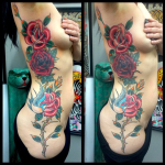 Rose, roses, rib, tattoo, for women, columbia mo, Iron Tiger, Tattoo, ribs, flower, Gabe Garcia