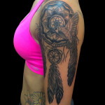 Tattoo Ideas, Dream Catcher Tattoos, Dream Catchers, Dreamcatchers, Dreamcatcher Tattoo Designs, American Indian Dream catcher, Iron Tiger, Columbia MO, Gabe Garcia