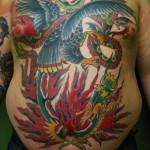 Battle Royale, Tattoo Ideas, Traditional Tattoo, Traditional, Front Piece, Eagle, Snake, Dragon, eagle snake dragon tattoo, Battle Royale Tattoo, Tattoo Inspiration, Royal Yesterday, Tattoos Birds, American Traditional, Battle Royale Tattoo, Gabe Garcia, Columbia MO, Iron Tiger, Tattoo, Tattoos