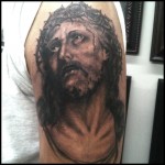 jesus, portrait, tattoo, black and gray, Gabe Garcia, Iron Tiger Columbia Mo