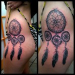 rib tattoo, side tattoo, dreamcatcher, for woman, women