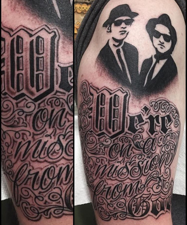 Blues Brothers microportrait by me at West Loop Tattoo Collective  Chicago IL  rtattoos