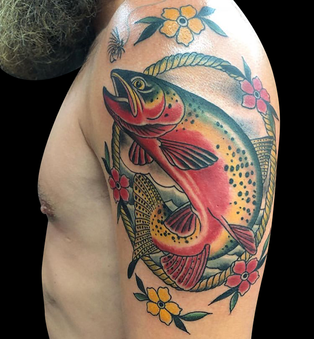 Tattoo uploaded by Daniel Kurc  traditional traditionaltattoo trout  vancouver vancouvertattoo  Tattoodo