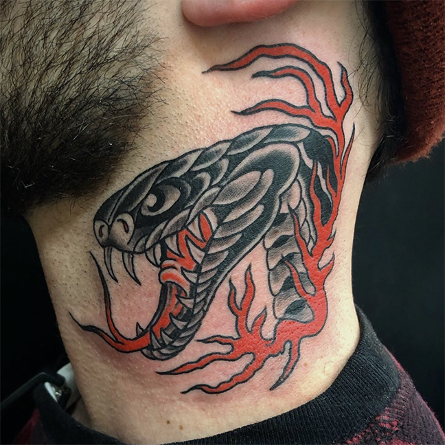 Tiger on neck by Mikey Handley   Medusa Tattoo Parlour  Facebook